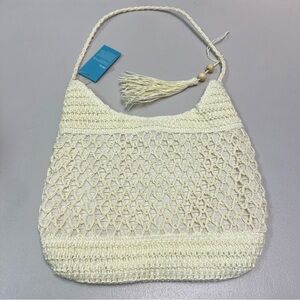 Kiss Sea Cream Crochet Straw Shoulder Bag